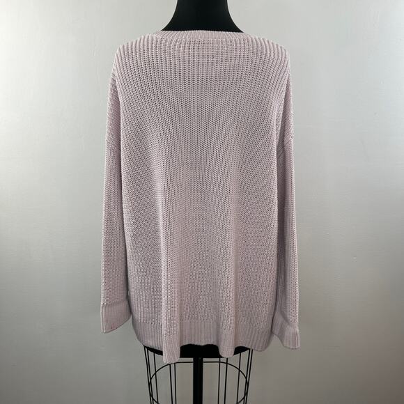 EILEEN FISHER Light Pink Organic Cotton Drop Shoulder Pullover Sweater Size M - Picture 5 of 8
